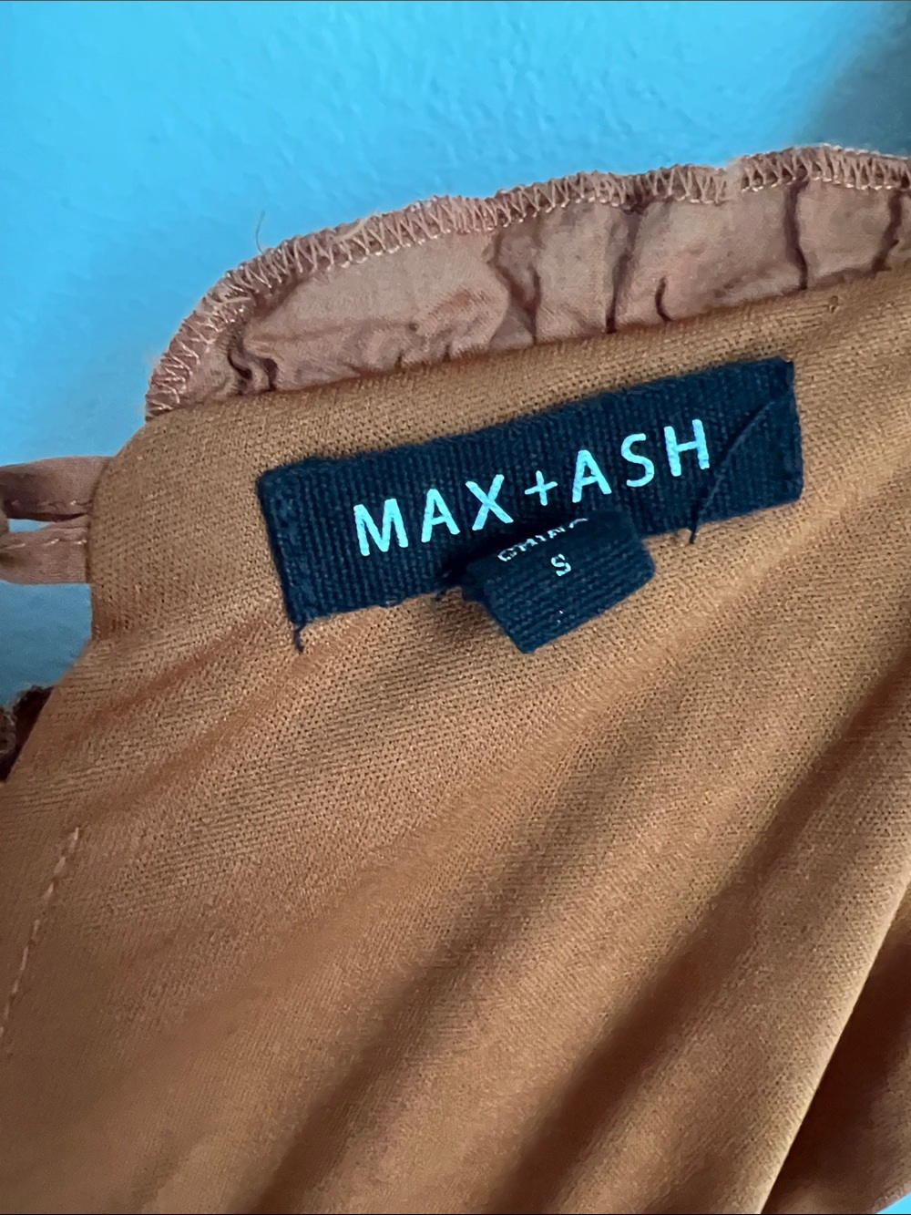 Max + Ash | Rust Puff Sleeve Tiered Mini Dress #3WAJT2398 Size S - Picture 15 of 16